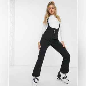 Women's Black Ski High Waisted Salopettes